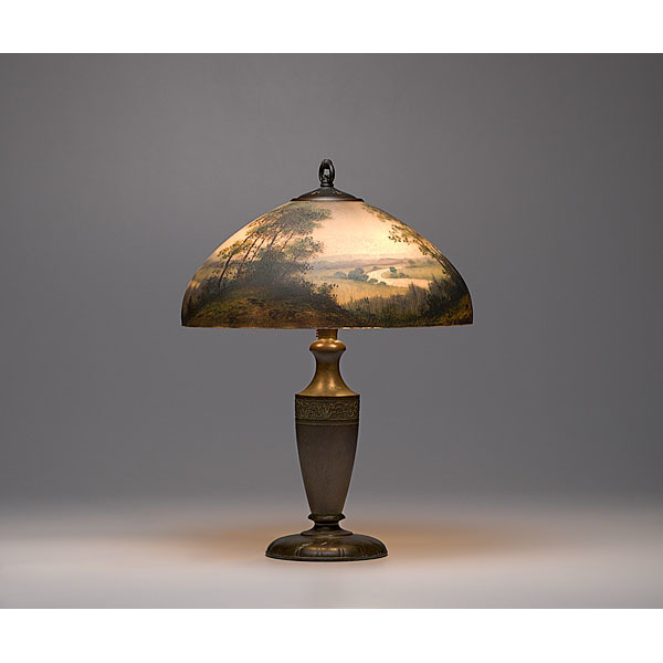 handel reverse painted lamp