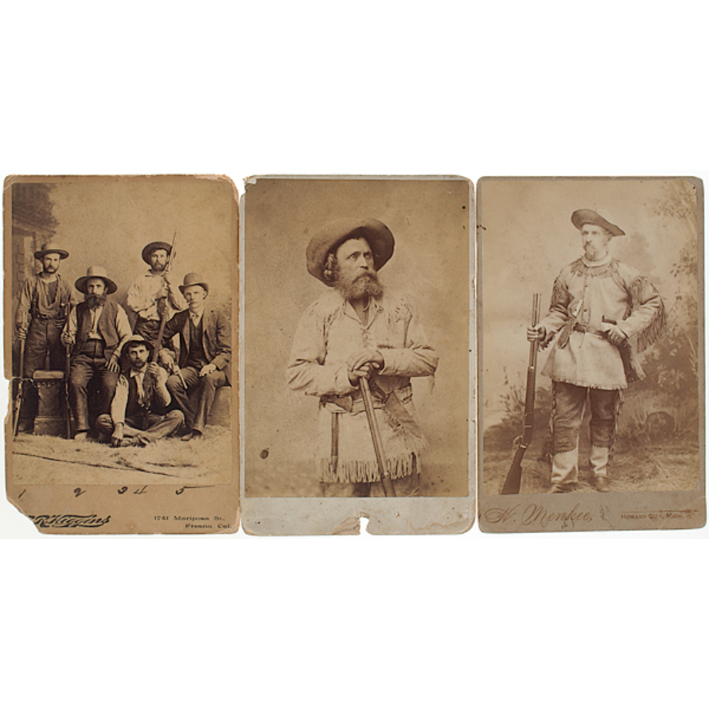 Western Characters Armed With Winchesters Lot Of Three Cabinet Cards 
