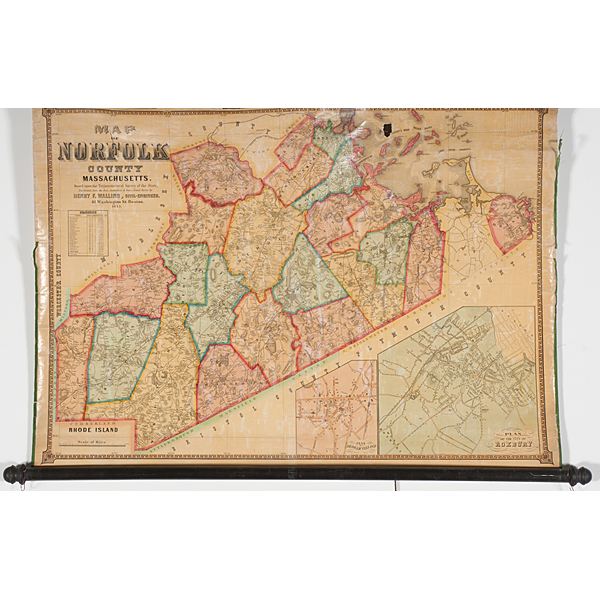 Map Of Norfolk County Massachusetts 1853 Cowan S Auction House The Midwest S Most Trusted Auction House Antiques Fine Art Art Appraisals