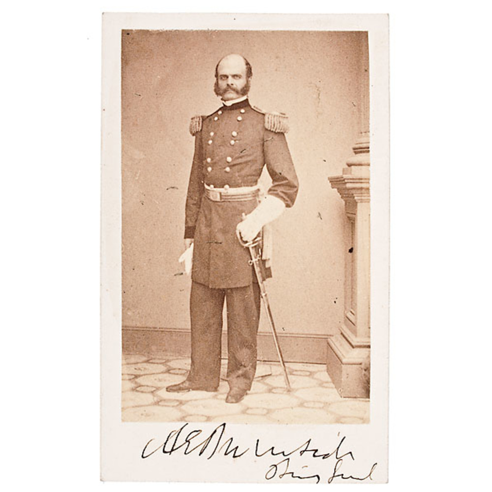 Autographed CDV of Gen. Ambrose Burnside Cowan's Auction House The