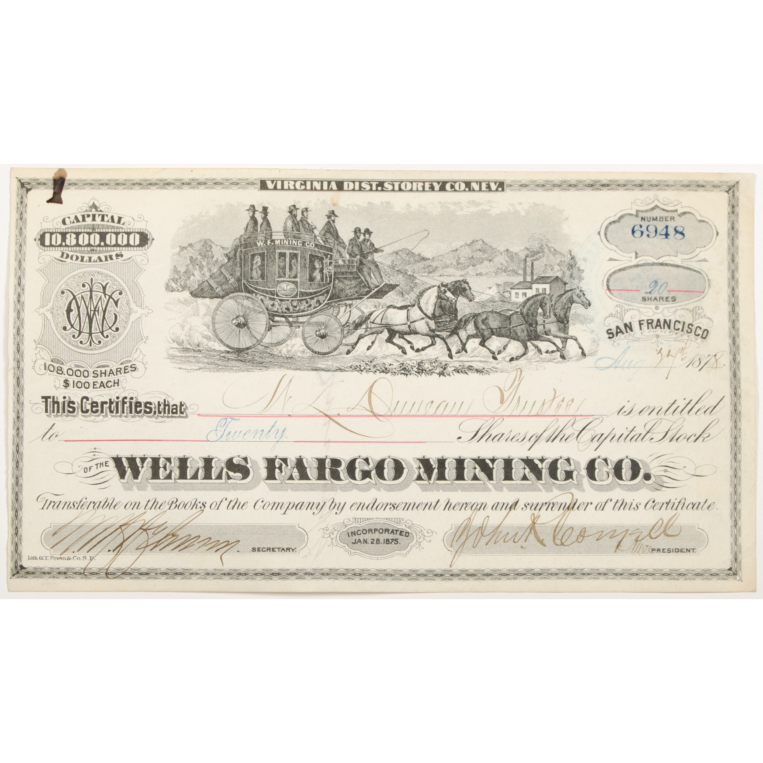 stock certificate online