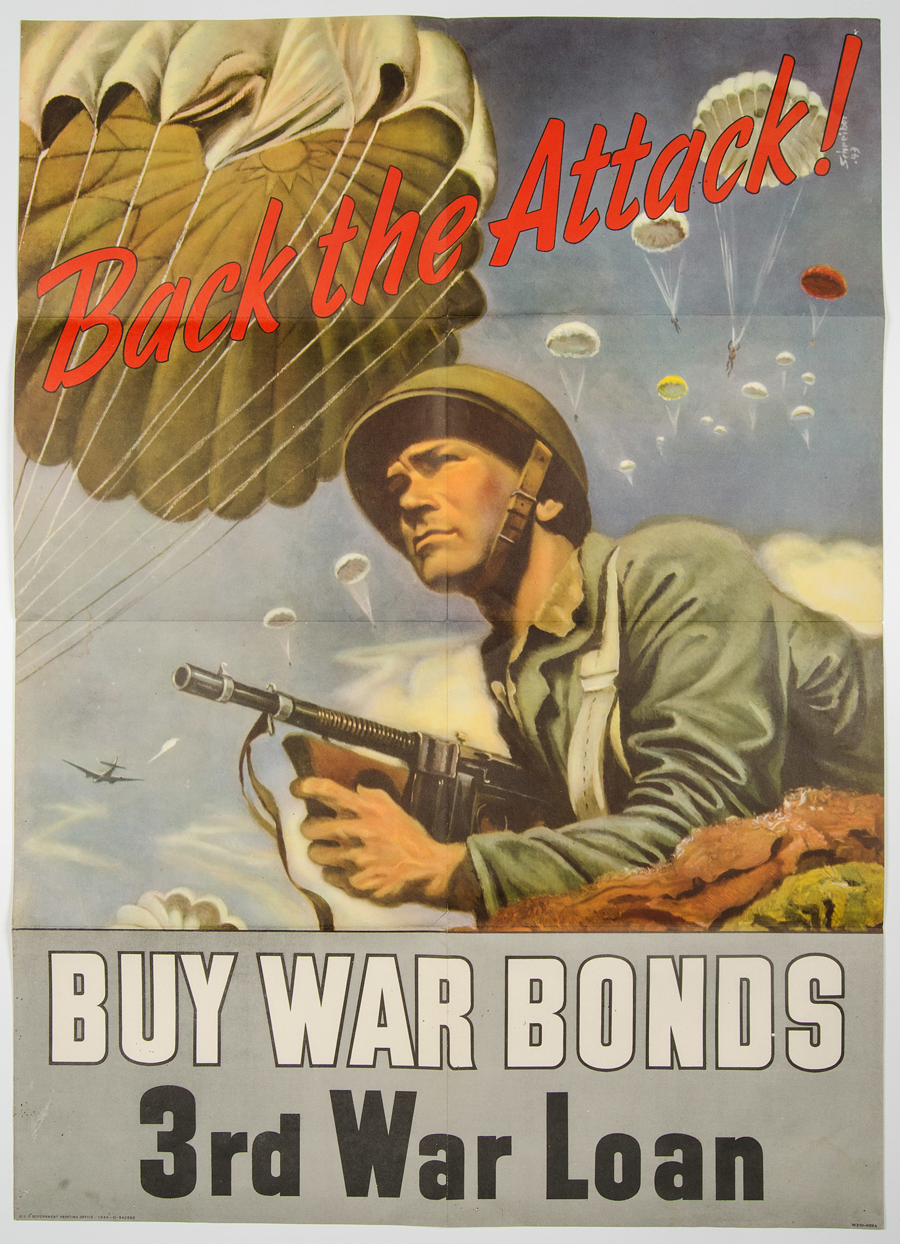 WWII War Bond Poster, Back the Attack! Cowan's Auction