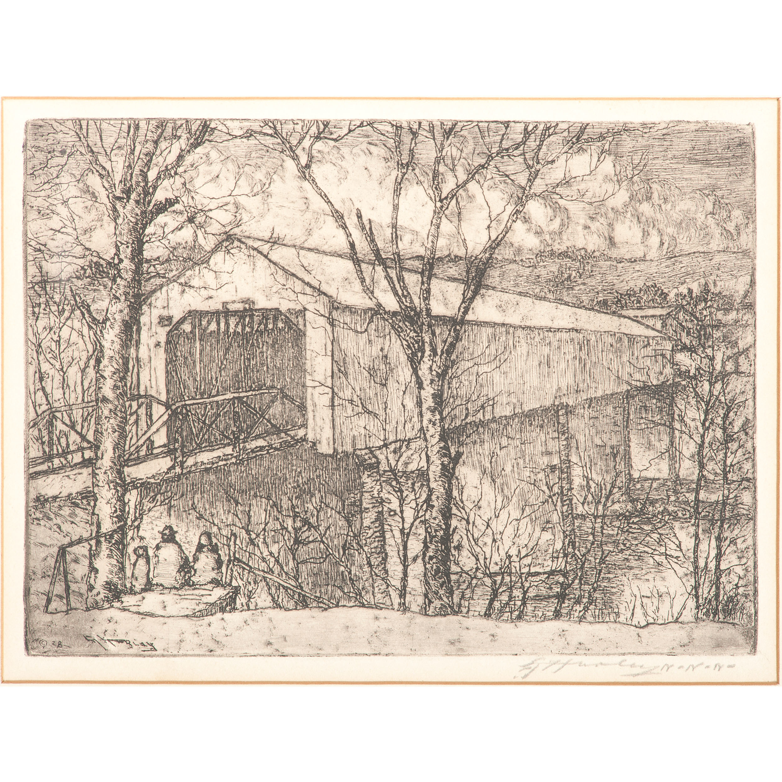 Edward Timothy Hurley Cincinnati 1869 1950 Two Etchings