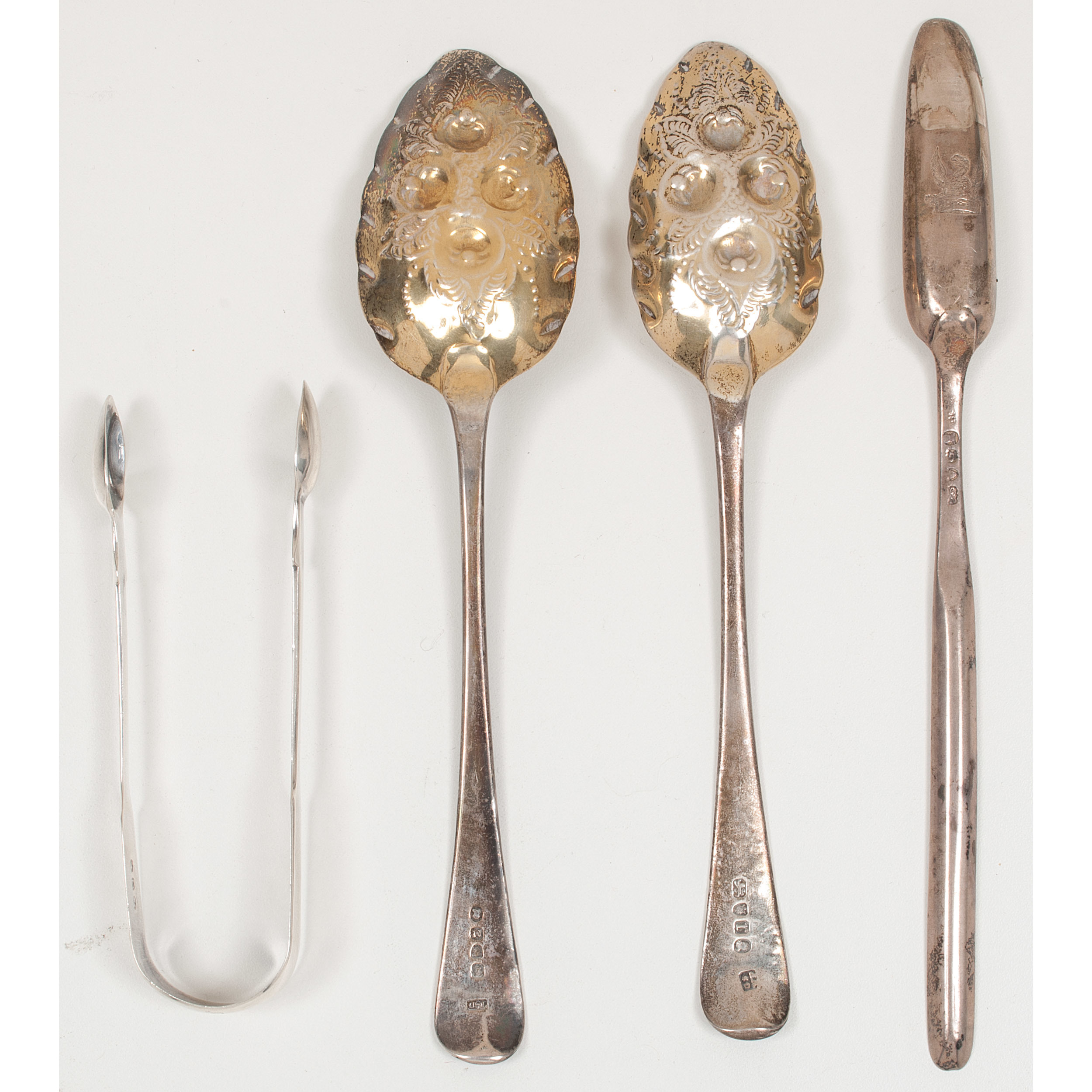 English Sterling Berry Spoons and Other Utensils Cowan's Auction
