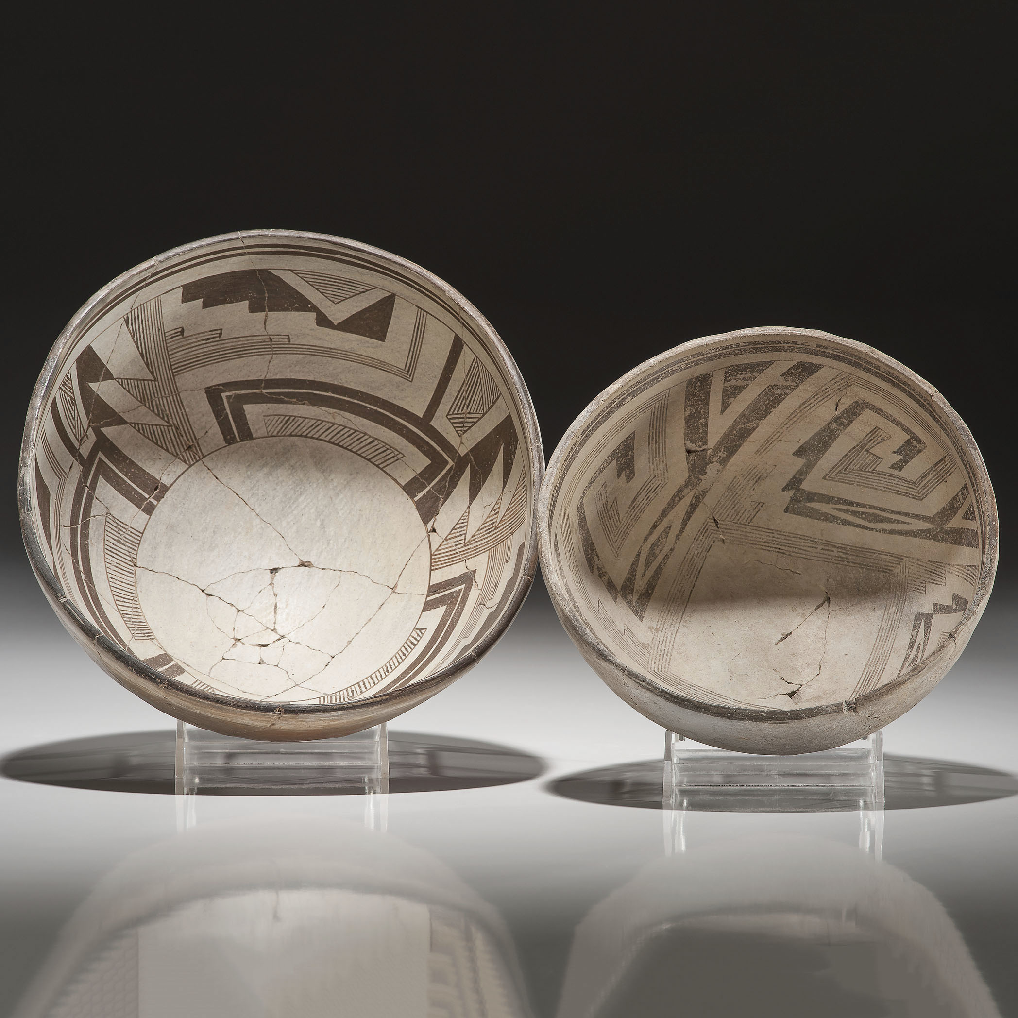 Mimbres Black On White Pottery Bowls Cowan S Auction House The Midwest S Most Trusted Auction House Antiques Fine Art Art Appraisals