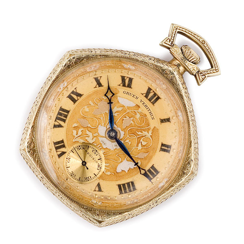 gruen verithin pentagon pocket watch
