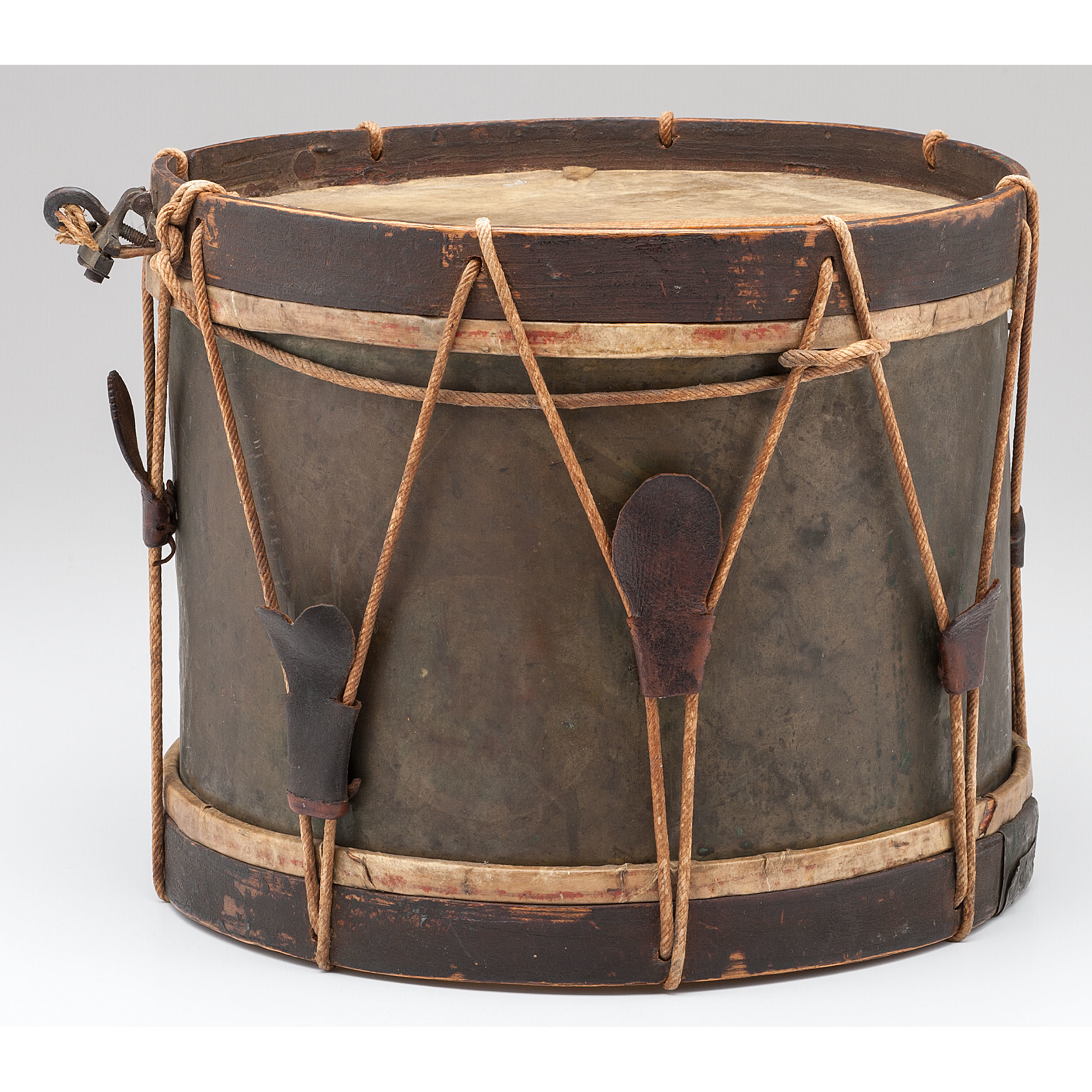 Brass Bodied Military Snare Drum with Sticks Cowan's Auction House