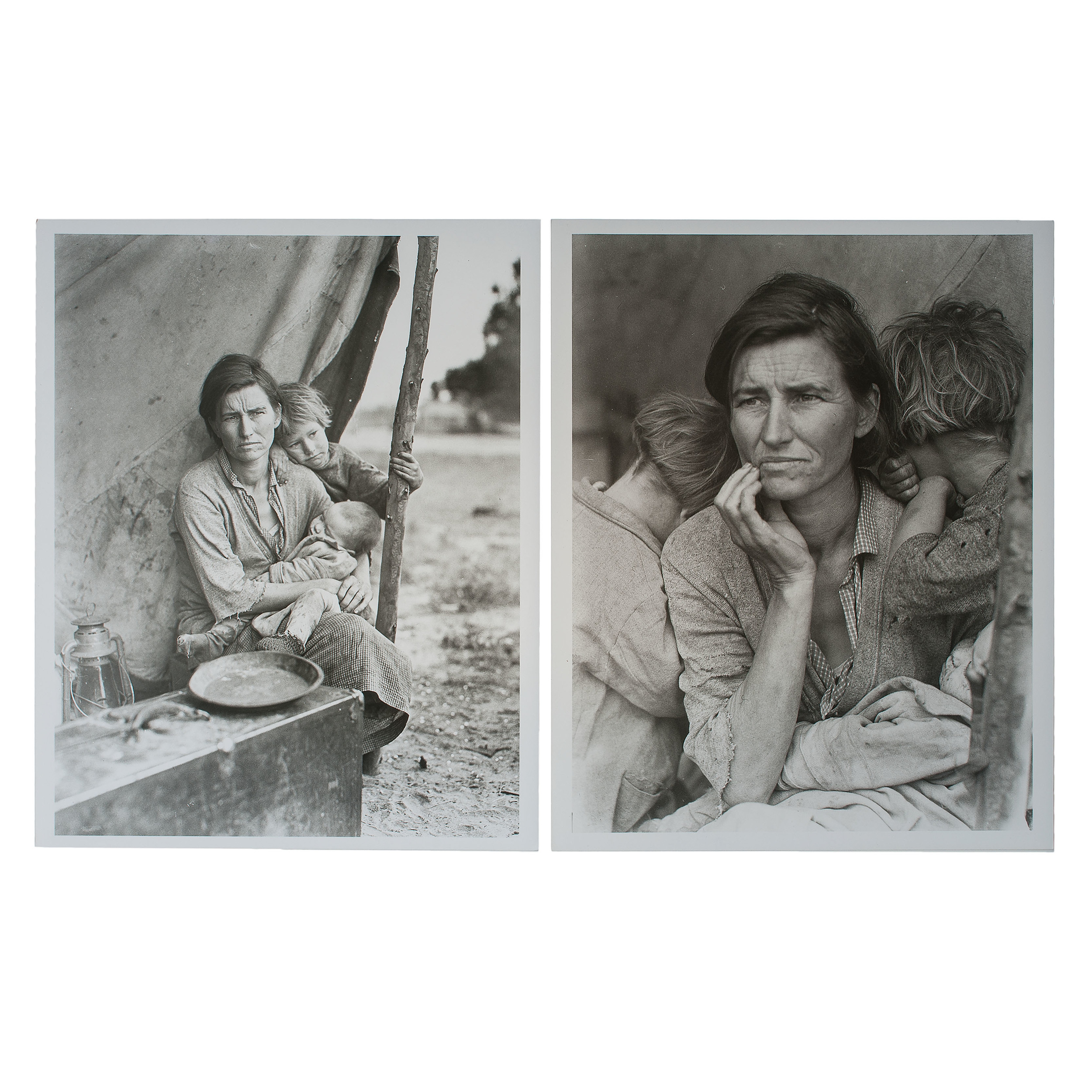 Based on the image migrant mother by dorothea lange write a them statement image