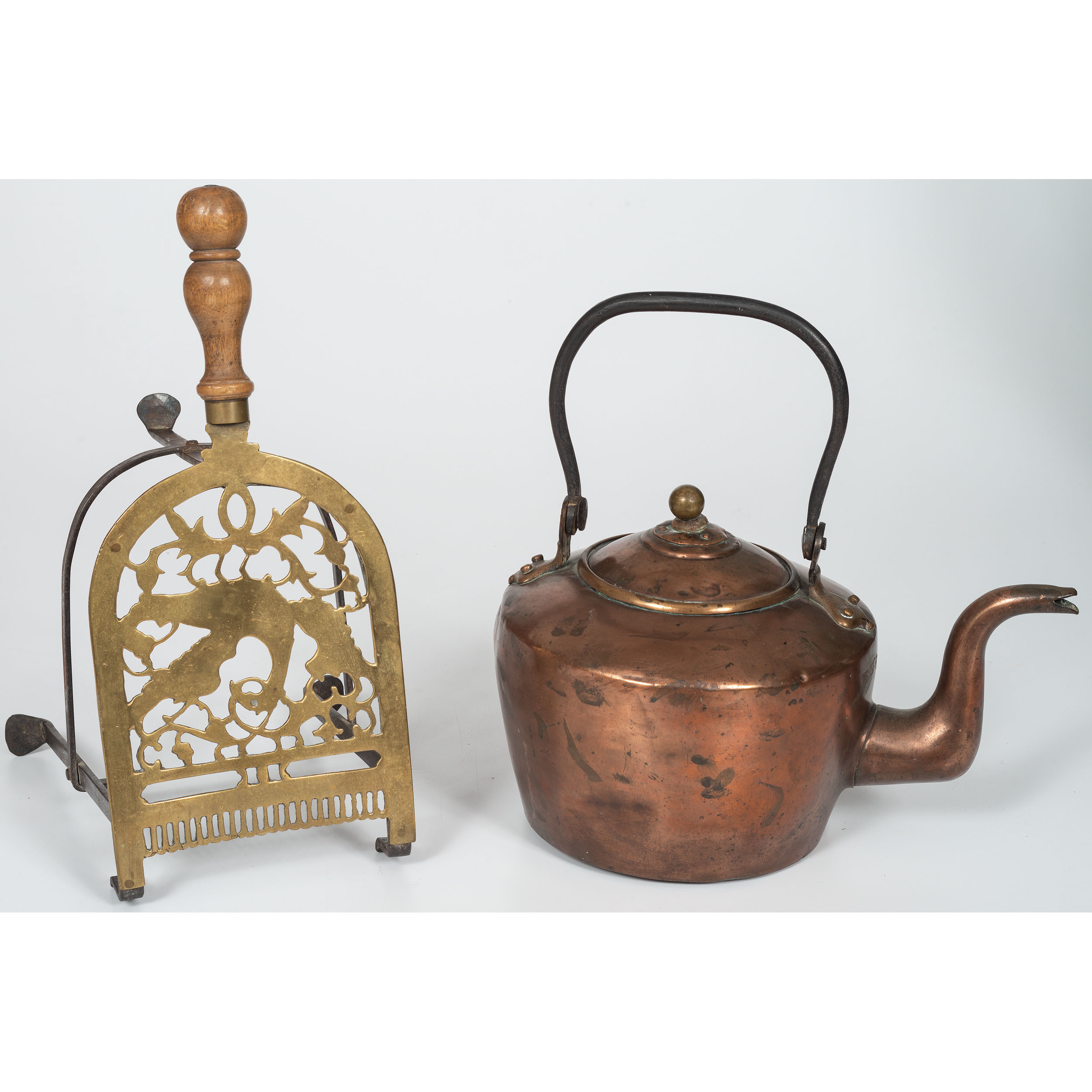 Copper Tea Kettle and Brass Trivet Stand Cowan's Auction House The