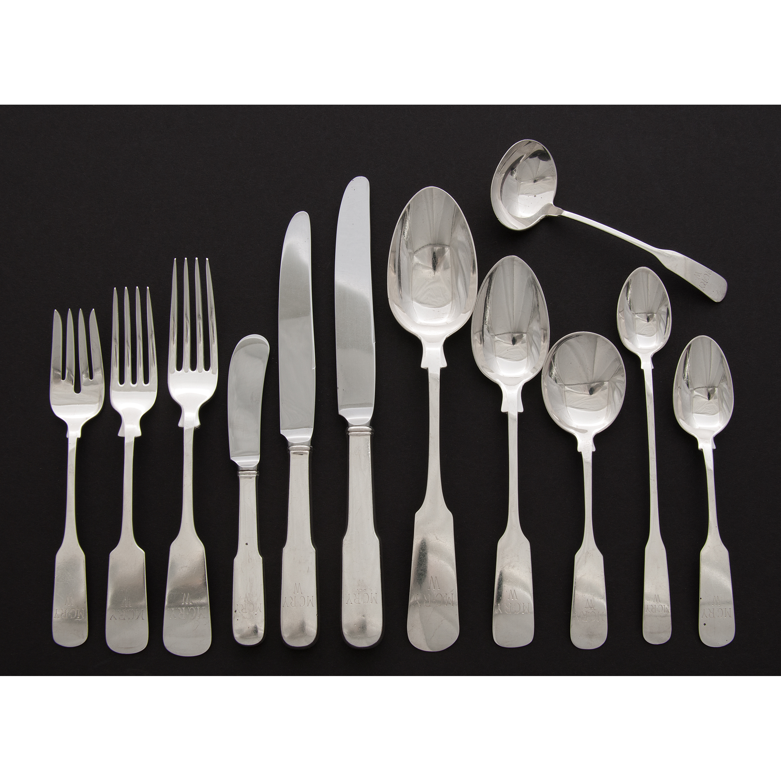 Gorham, Gorham Sterling Flatware Service for Twelve, Old English Tipt