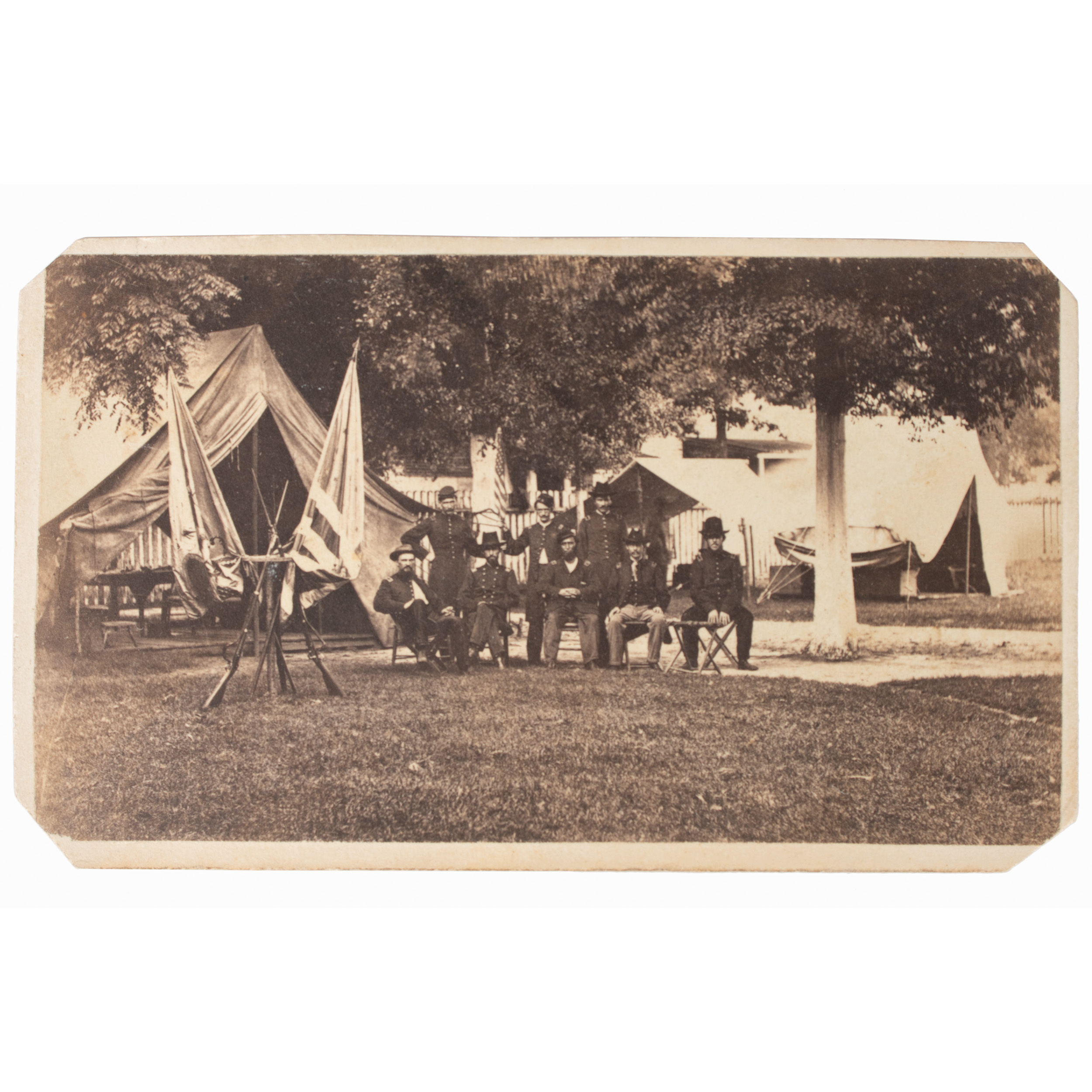 Union Colonel John Landram and Staff, 7th Kentucky Volunteers, CDV by
