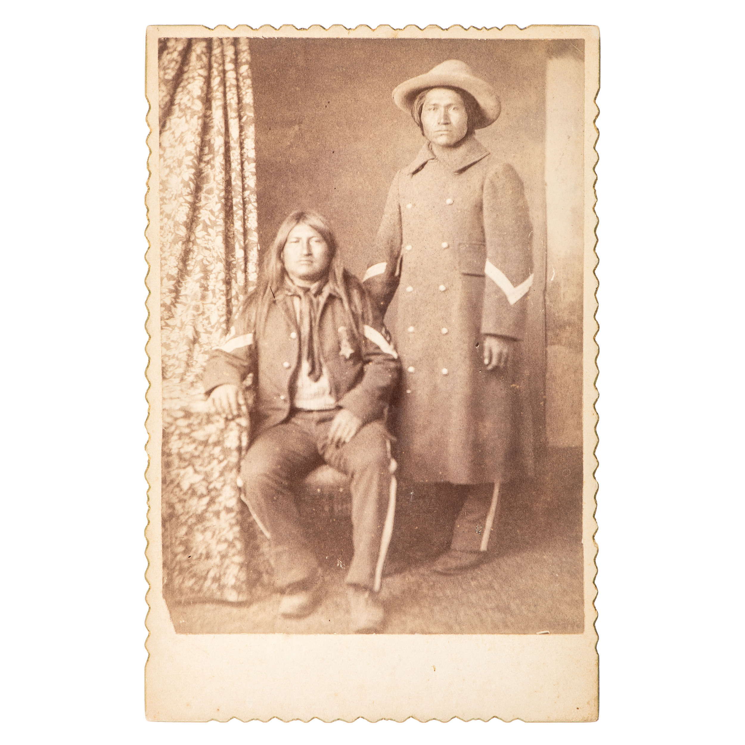Cabinet Card Of US Army Indian Scouts Sergeants Cut Mouth Moses And Y 
