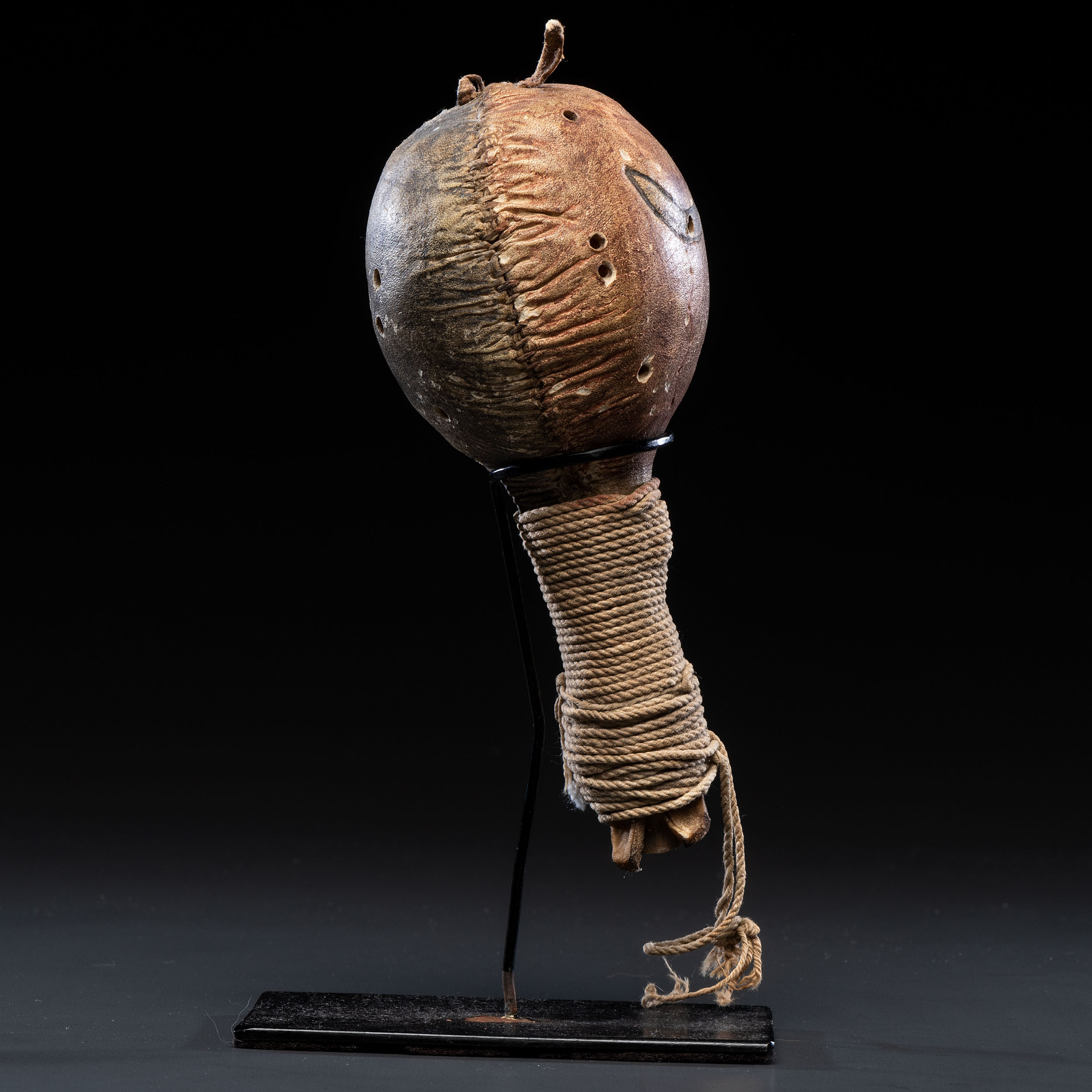Plains Painted Hide Rattle From The Collection Of Dick Jemison Alabama Cowan s Auction House 