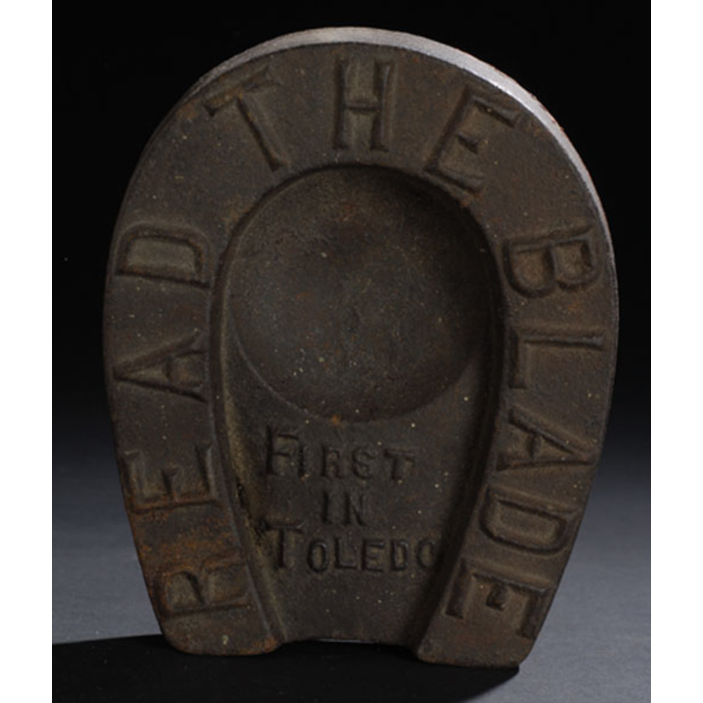 Cast Iron Toledo Blade Newspaper Advertising Piece Cowan s Auction 