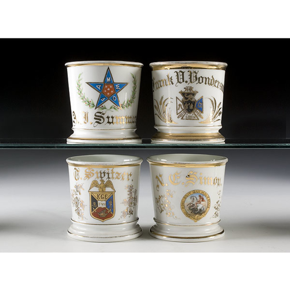 Four Fraternal Shaving Mugs, Cowan�s Auction House The