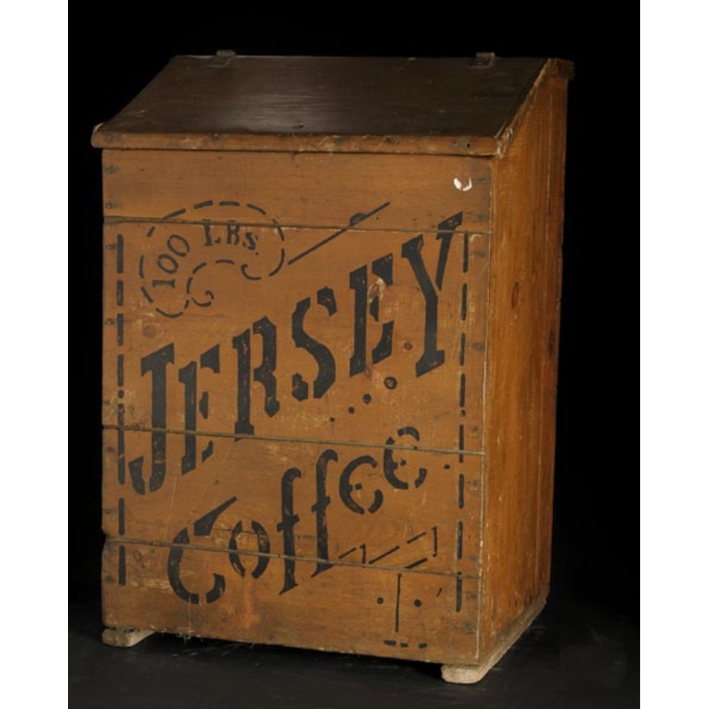 Wood Jersey Coffee Bin, Cowan's Auction House The Midwest's Most
