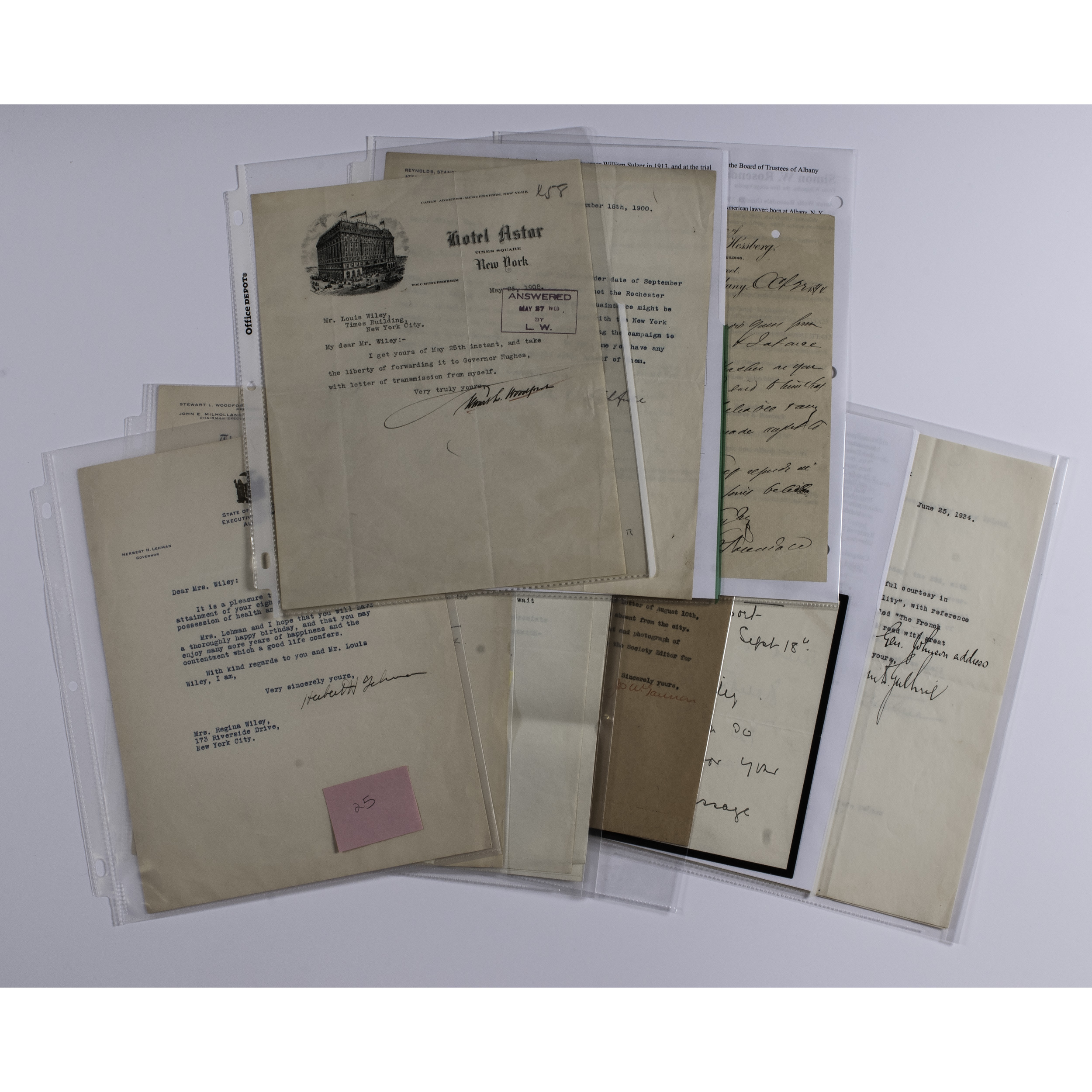 Still More Letters to Louis Wiley from Politicians and Lawyers | Cowan