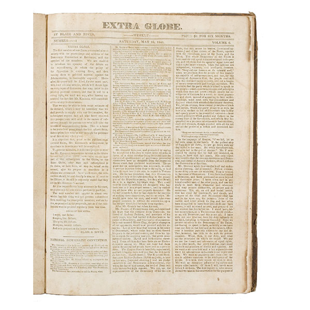 Bound Volume of Martin Van Buren Campaign Newspaper, Cowan's Auction