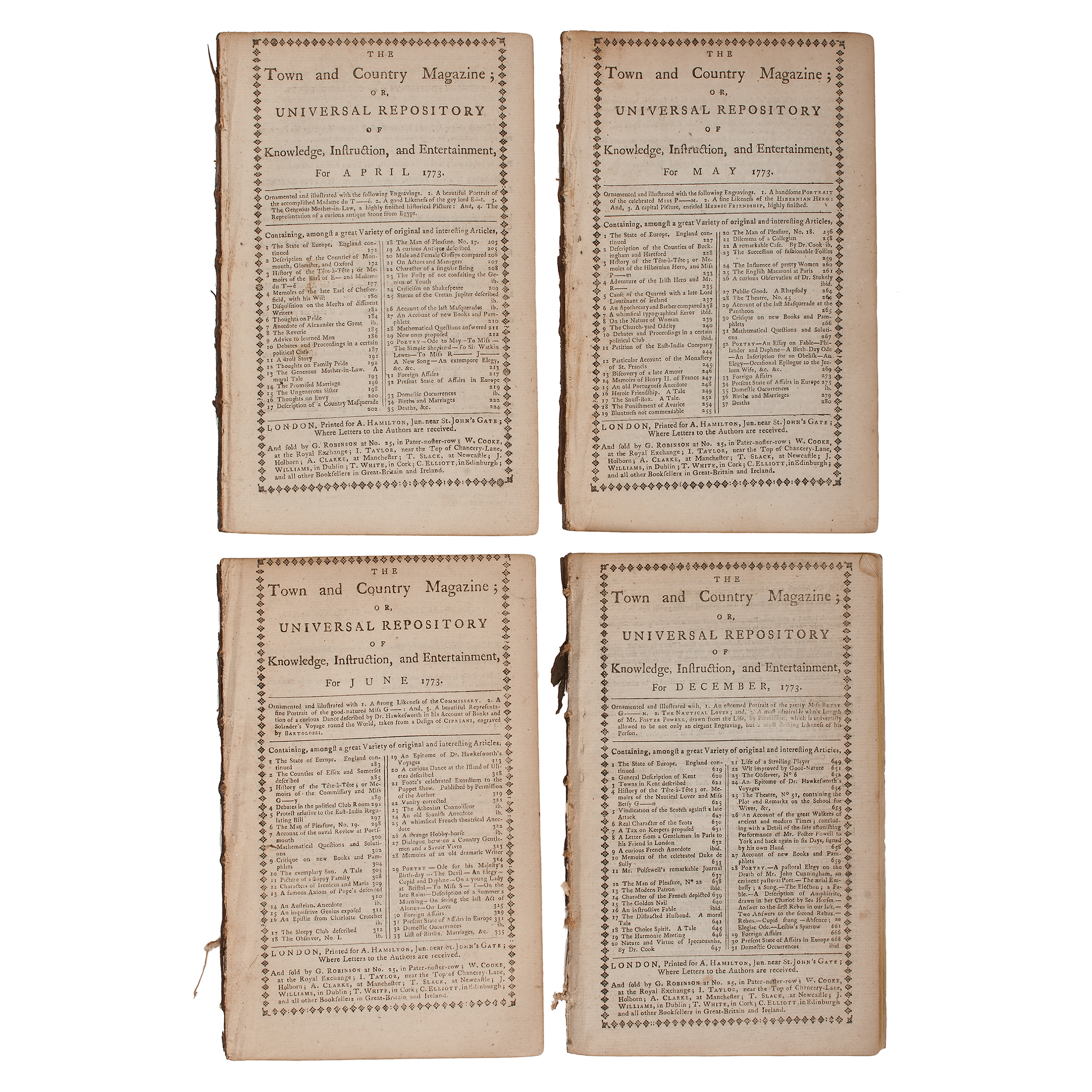 Town and Country Magazine, London, Four Monthly Issues, 1773 | Cowan's  Auction House: The Midwest's Most Trusted Auction House / Antiques / Fine  Art / Art Appraisals