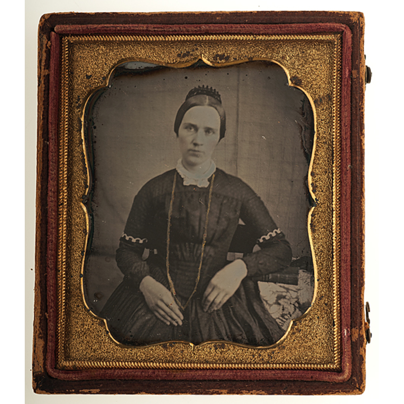 identified in pencil on the inside of case. 16 th plate daguerreotype of a young boy