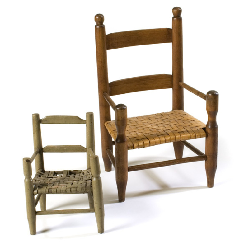 Early Child's Chair and an Early Painted Doll's Chair, Cowan's