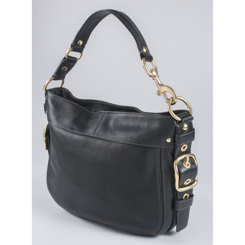 coach small black leather shoulder bag