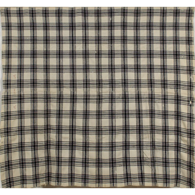 Blue & White Homespun Blanket Dated 1845,