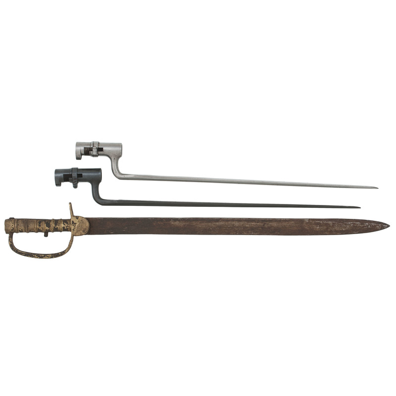 Lot of Two US Socket Bayonets and One Sword Bayonet