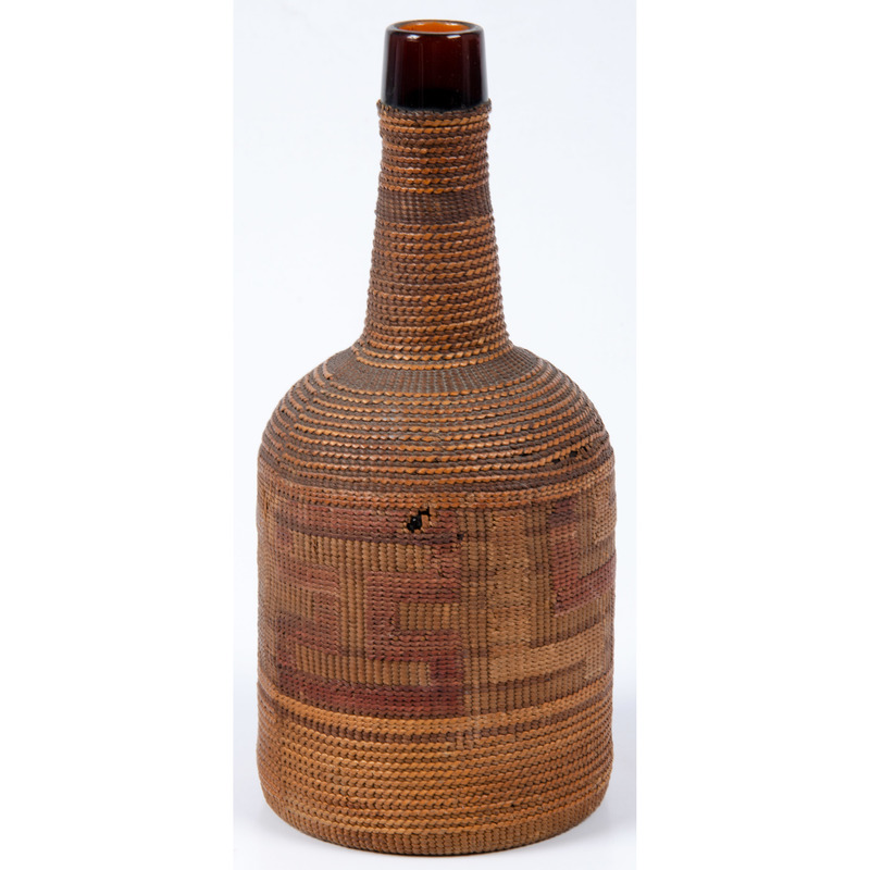 Tlingit Basketry Wrapped Bottle