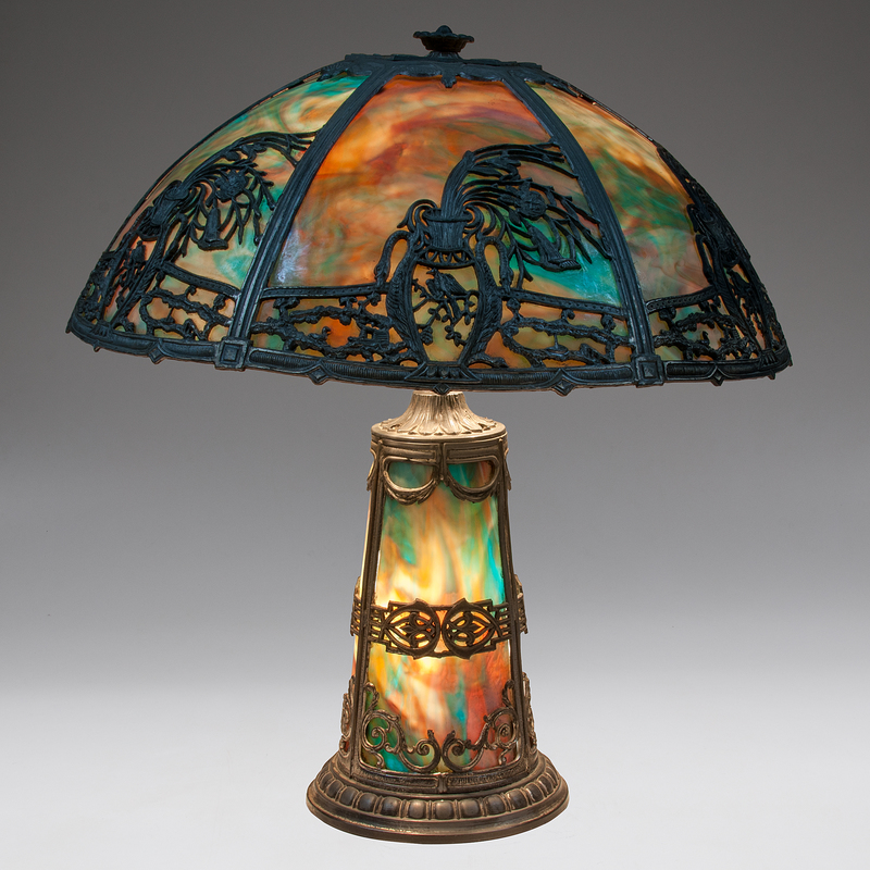 American Slag Glass Lamp with Illuminated Base auctions & price archive