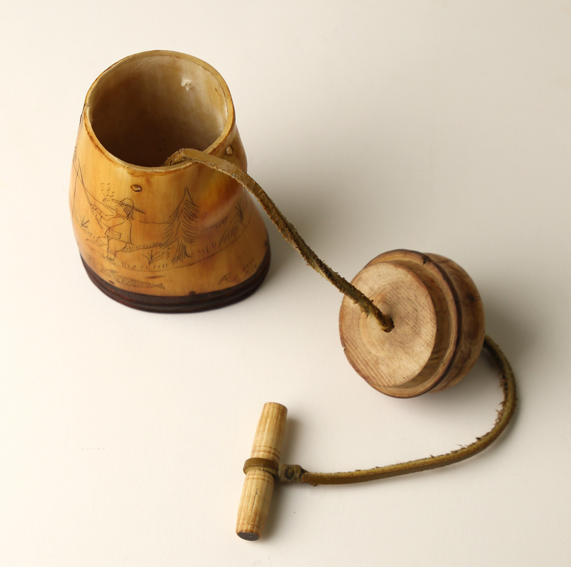 Fishing Themed Powder Horn & Bait Horn Set by Albert Emanuel, Sold to