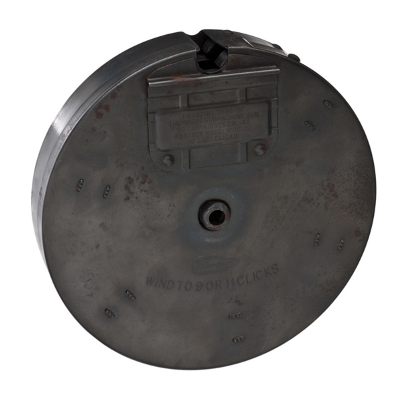 WWII Thompson 50 Round Machine Gun Drum Cowan s Auction House The 
