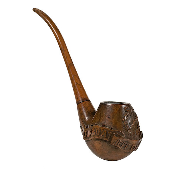 Gunboat Jeff Davis Hand-Carved Wooden Pipe  Confederate  Capt. J.L. Dodds