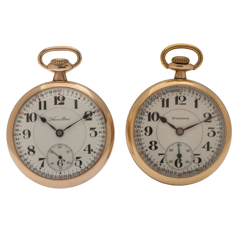 Hamilton and Burlington Railroad Pocket Watches | Cowan's Auction House