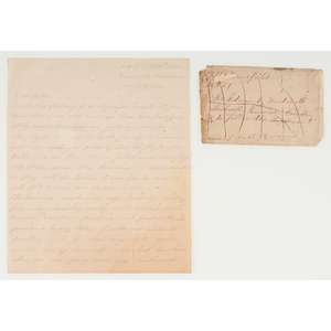 Ohio 125th Volunteers, Civil War Regimental Flag Relic with Letter from Soldier Who Acquired It
