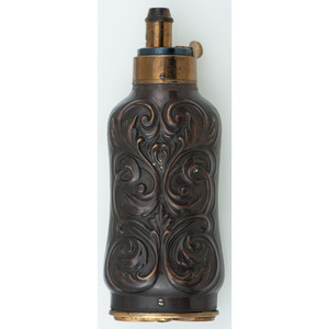 Floral Design Compartment Powder Flask