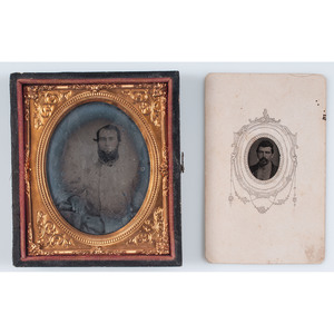 Two Confederate Images, Incl. Sixth Plate Ambrotype of Pvt. Charles Peebles, 41st Virginia Infantry, and Tintype of Pvt. A.D. Carroll, 3rd Mississippi Cavalry