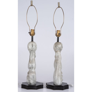 A Pair of Fantoni Figural Ceramic Table Lamps