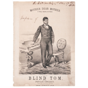 Blind Tom Mother Dear Mother I Still Think of Thee Sheet Music, circa 1870s