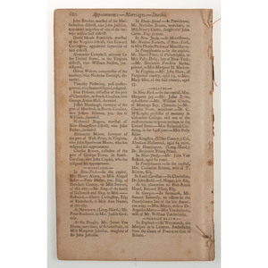 [AFRICAN AMERICANA]. The New-York Magazine; Or, Literary Repository: For November, 1791. Vol. II, No. XI (11). New York: Thomas and James Swords, 1791. 