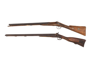 Two Percussion Side by Side Shotguns