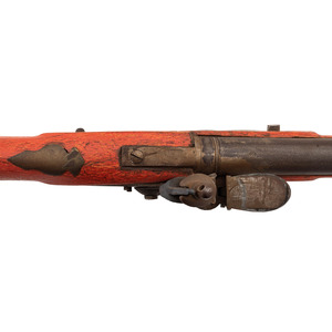 Belgian Flintlock Trade Musket with Native Applied Red Paint