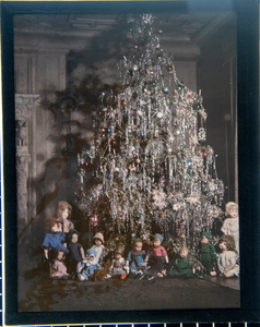 3 RARE AUTOCHROMES WITH LOTS OF DOLLS